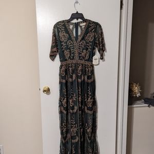 Altar'd State Green Floral Dress